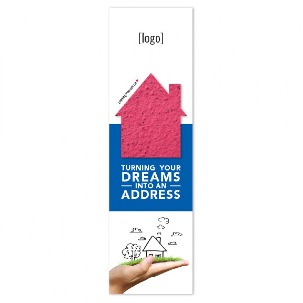 Customized Seed Paper Real Estate Shape Bookmark