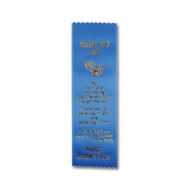 Custom 2" x 8" Stock Ribbon "Happy Father's Day" Bookmark