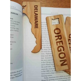 1.5" x 5.75" - Delaware Hardwood Bookmarks with Logo