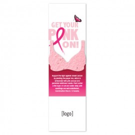 Custom Breast Cancer Awareness Seed Paper Shape Bookmark