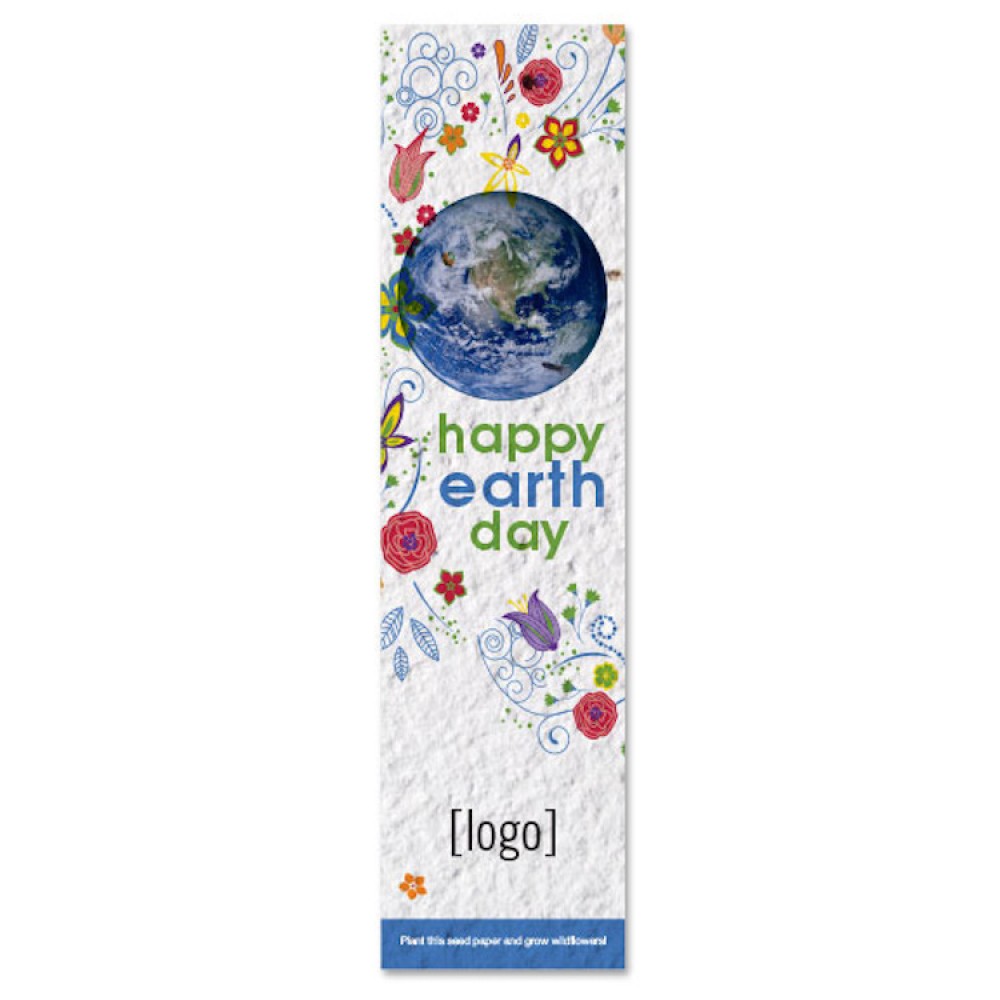 Earth Day Seed Paper Bookmark with Logo