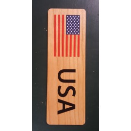 2" x 5.75" - USA Flag Hardwood Bookmarks with Logo  2" x 5.75" - USA Flag Hardwood Bookmarks with Logo