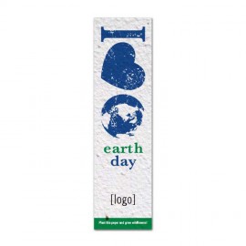 Small Seed Paper Earth Day Bookmark - Design E with Logo  Small Seed Paper Earth Day Bookmark - Design E with Logo