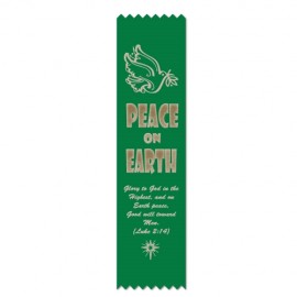 Customized 2"x8" Stock Prayer Ribbon "Peace On Earth" Bookmark