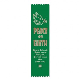 Custom 2"x8" Stock Prayer Ribbon "Peace On Earth" Bookmark