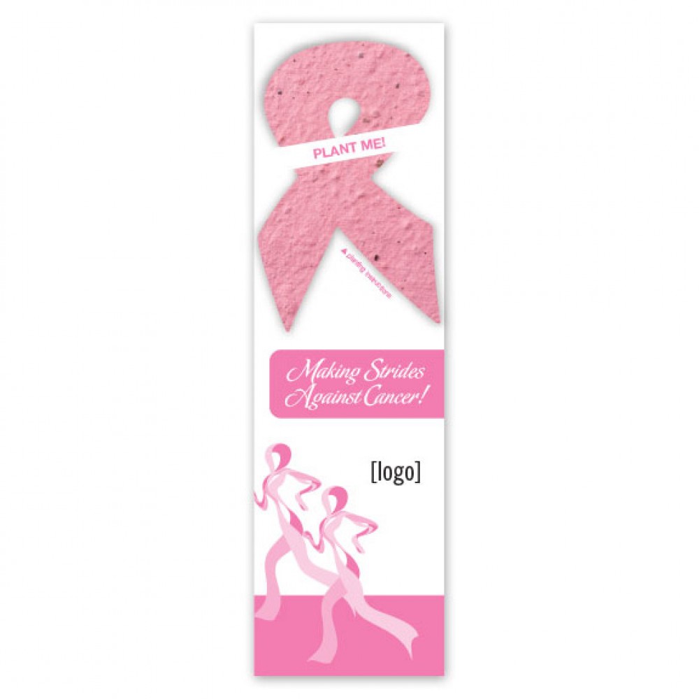 Customized Breast Cancer Awareness Seed Paper Shape Bookmark