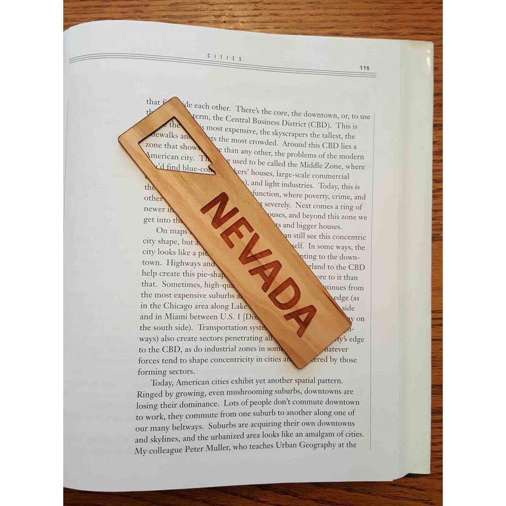 1.5" x 6" - Nevada Hardwood Bookmarks with Logo