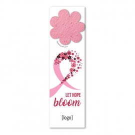 Breast Cancer Awareness Seed Paper Shape Bookmark - Design AA with Logo
