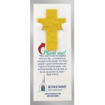 Cross Floral Seed Paper Pop-Out Bookmark with Logo