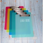 A4 Plastic Transparent Thin Lightweight Colorful Fun Clipboard with Logo