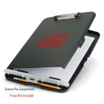 Customized Clipboard, Slim Storage Box, w/Low Profile Clip and Separate External Storage Compartment for Pens