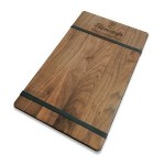 Custom Imprinted 9" x 15" Walnut Menu Board with Rubber Bands - 1/4" Thick