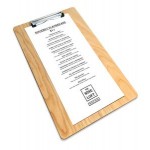 Custom Printed 9" x 15" Alder Menu Board with Clip - 1/4" Thick