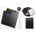 Logo Branded A5 PU Leather Padfolio Clipboard Folder Writing Pad Notepad Clip Boards
