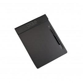 Logo Branded PU Leather Magnetic Clipboard with Pen Holder