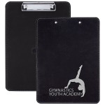 Promotional Black/Silver LEATHERETTE - 9X12.5 INCH CLIP BOARD