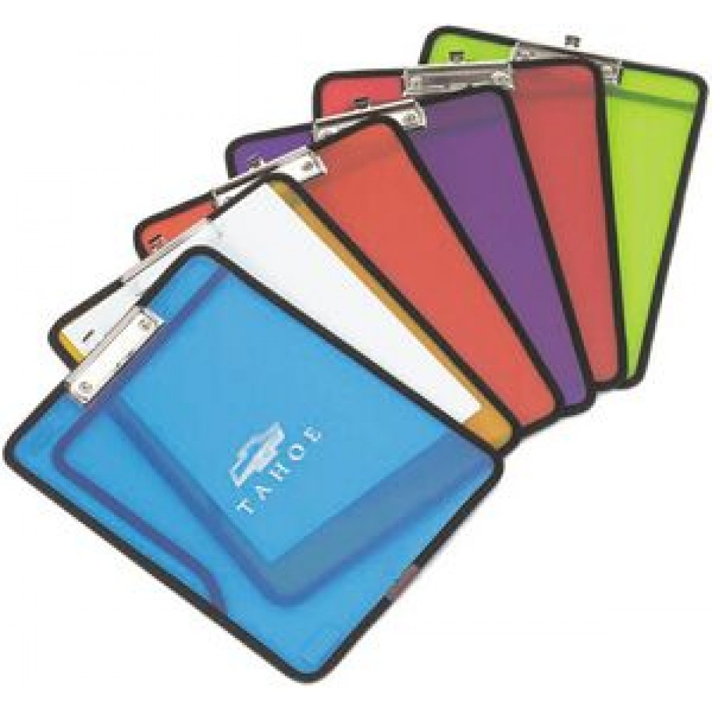 Logo Printed Translucent Clipboard w/Stitched Edge Logo Printed Translucent Clipboard w/Stitched Edge