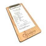 Branded 4" x 8" Solid Alder Check Presenter with Clip - 1/4" thick