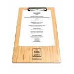 Custom Printed 9" x 13" Alder Menu Board with Clip - 1/4" thick