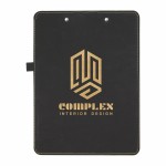 Personalized 9" x 12 1/2" Black/Gold Leatherette Clipboard