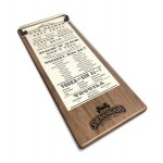 Custom Imprinted 5" x 12" Solid Walnut Menu Board with Clip - 1/4" Thick