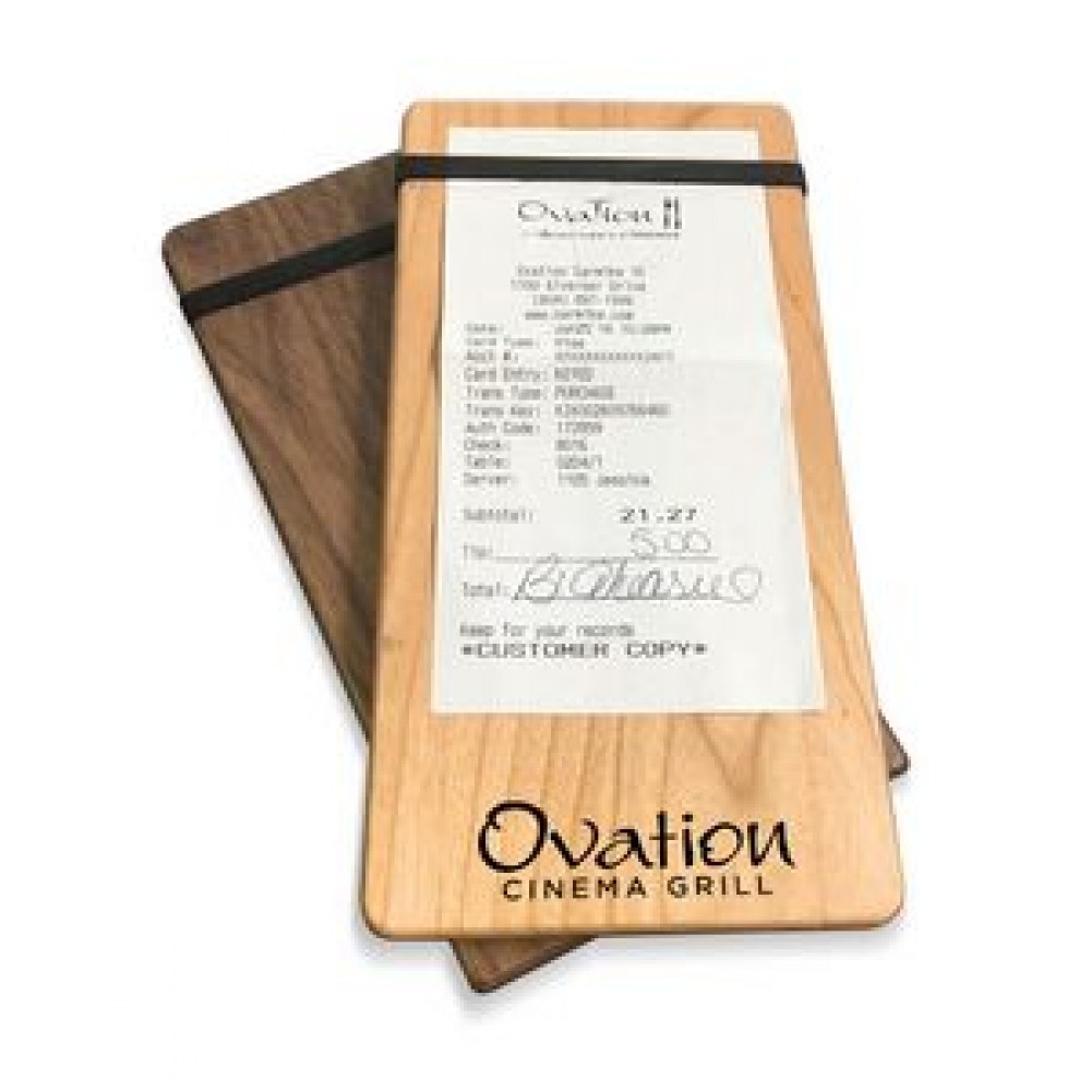 Custom Printed 4" x 8" Solid alder Check Presenter with 1 Band - 1/2" thick Custom Printed 4" x 8" Solid alder Check Presenter with 1 Band - 1/2" thick