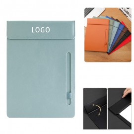 Personalized A4 PU Leather Magnetic Clipboard With Pen Holder