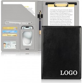 2 in 1 Faux Leather Padfolio Clipboard Folder Portfolio with Logo  2 in 1 Faux Leather Padfolio Clipboard Folder Portfolio with Logo