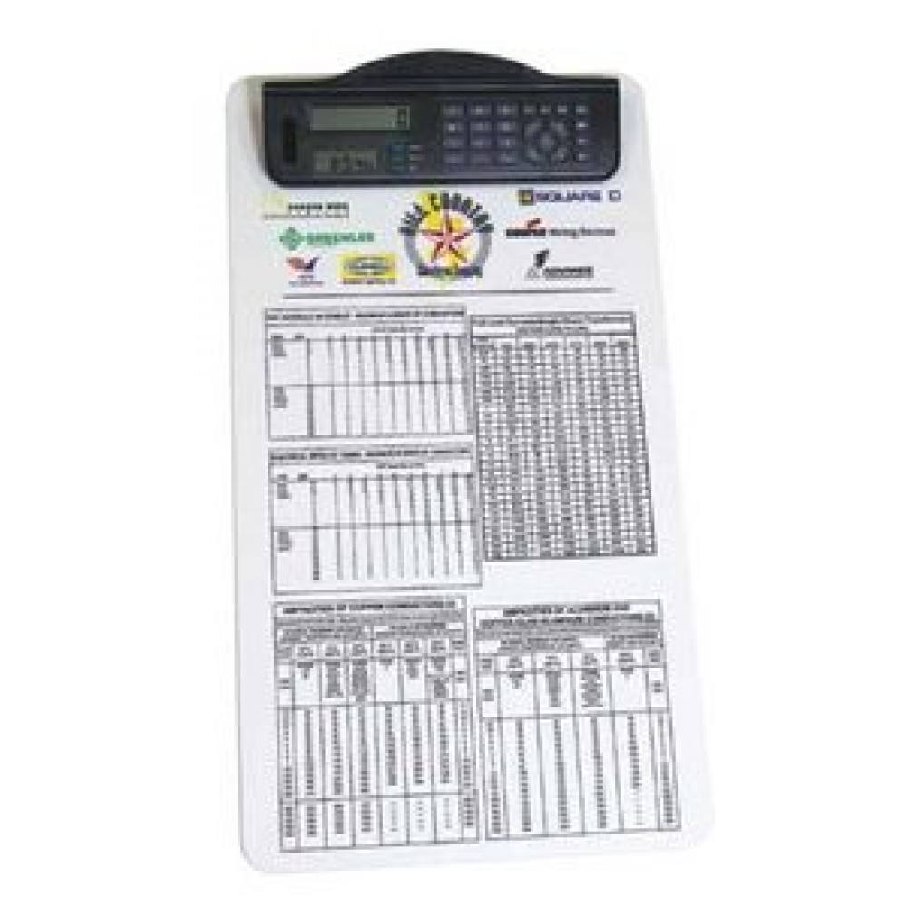 Legal Size Clipboard w/ Dual Power Calculator/ Clock Clip with Logo