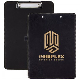 Custom Black & Gold Leatherette - 9x12.5 Inch Clip Board  Custom Black & Gold Leatherette - 9x12.5 Inch Clip Board