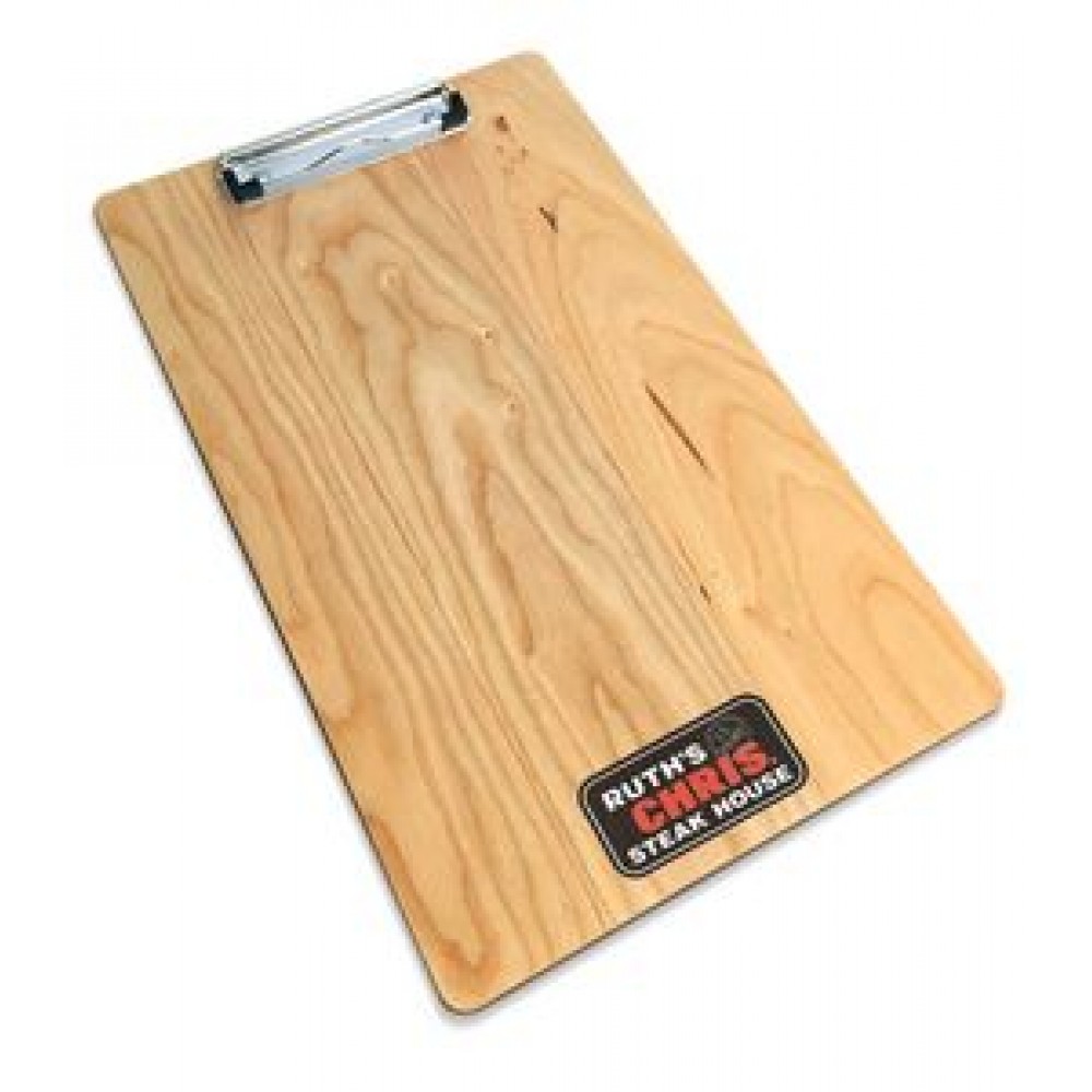 Branded 9" x 15" Solid Alder Menu Board with Clip - 1/2" thick Branded 9" x 15" Solid Alder Menu Board with Clip - 1/2" thick