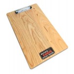 Branded 9" x 15" Solid Alder Menu Board with Clip - 1/2" thick