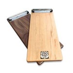 Logo Printed 4" x 8" Solid Alder Check Presenter with Clip - 1/2" thick