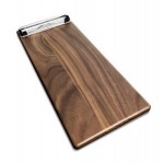 Promotional 5" x 12" Solid Walnut Menu Board with Clip - 1/2" thick