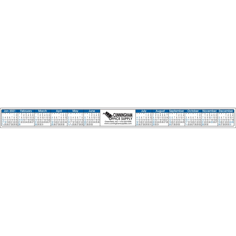 Stick-A-Strip Blue & Black Keyboard Calendar with Logo