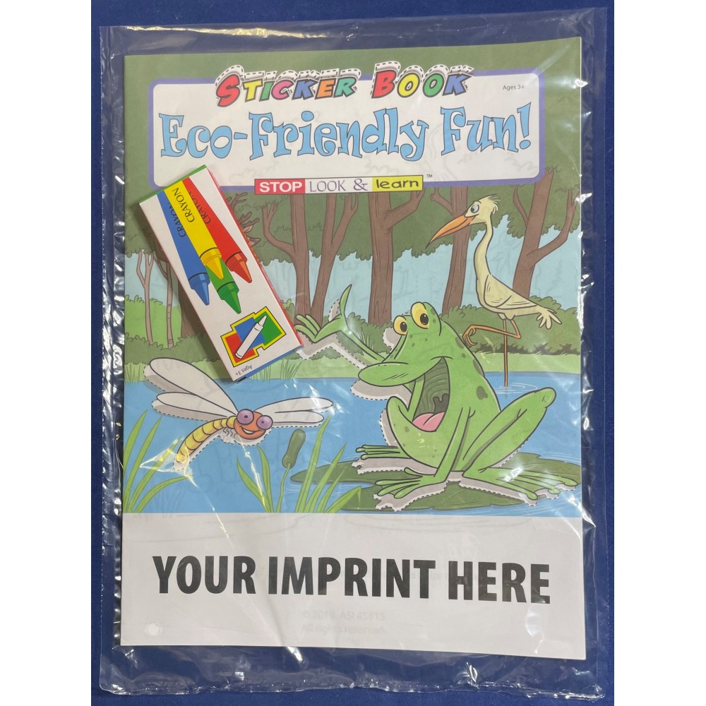 Logo Branded Eco-Friendly Fun Sticker Book Fun Pack