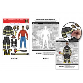 Fireman Dress-Up Peel-N-Place (African American Female) with Logo