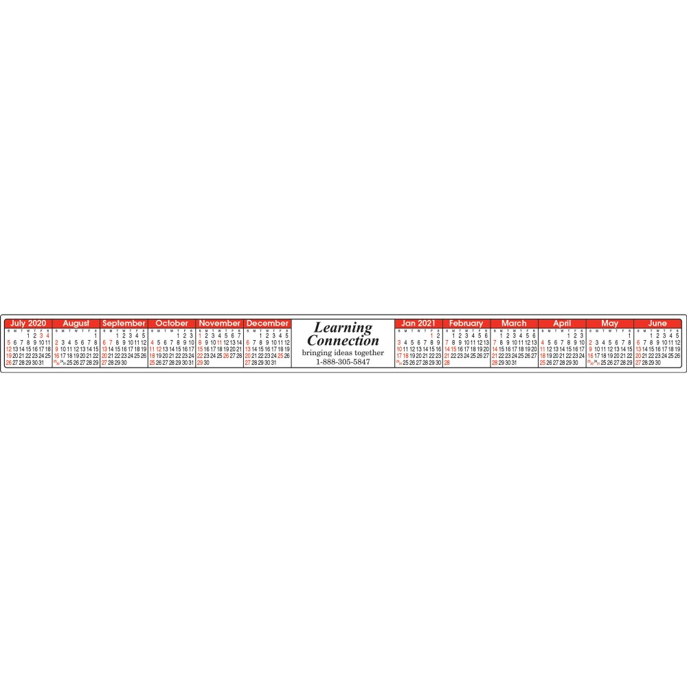 Promotional Stick-A-Strip Red & Black Academic (July-June) Keyboard Calendar