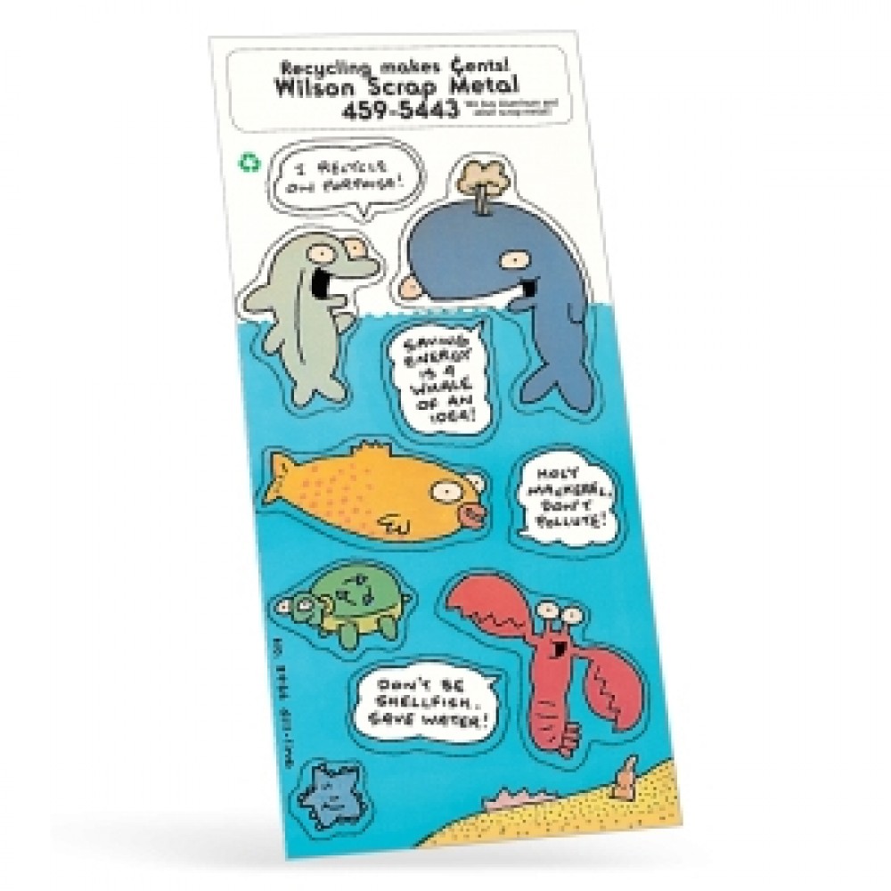 Personalized Children's Stickers | 3 1/4" x 7" Sheet | Sea Animal