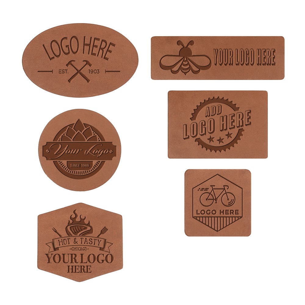 Full-Grain Leather Patch w/Adhesive Back- Leather sticker (<6 Square Inches) NOT heat seal with Logo