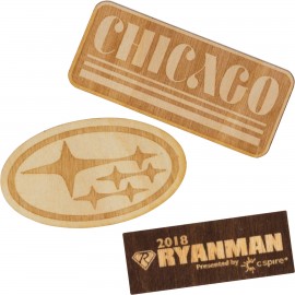 Wood Stickers - 1" W x 1" H with Logo
