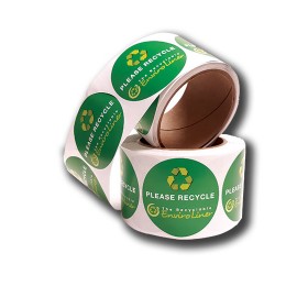 Eco-Friendly BOPP Roll Stickers (3" Circle) with Logo  Eco-Friendly BOPP Roll Stickers (3" Circle) with Logo
