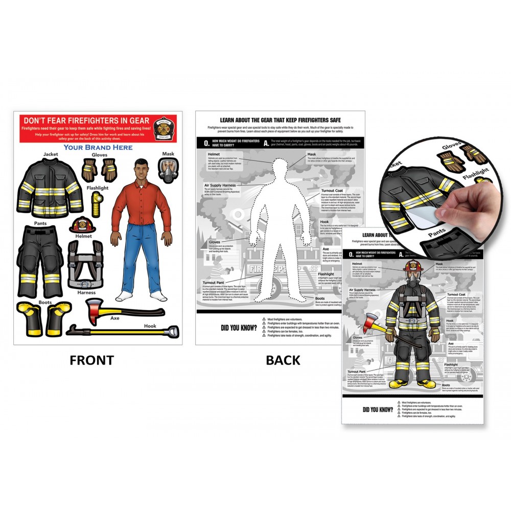 Customized Fireman Dress-Up Peel-N-Place (African American Male)
