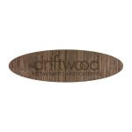 Logo Printed Wood Decals | 3.125"x2" Foot Shape | Medium Shape
