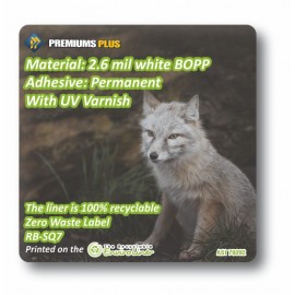 Promotional Eco-Friendly BOPP Roll Stickers (2" x 2" Square)