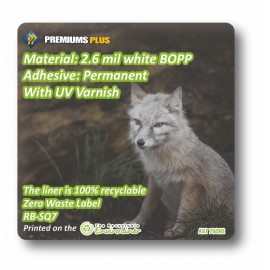 Custom Eco-Friendly BOPP Roll Stickers (2.5" x 2.5" Square)  Custom Eco-Friendly BOPP Roll Stickers (2.5" x 2.5" Square)