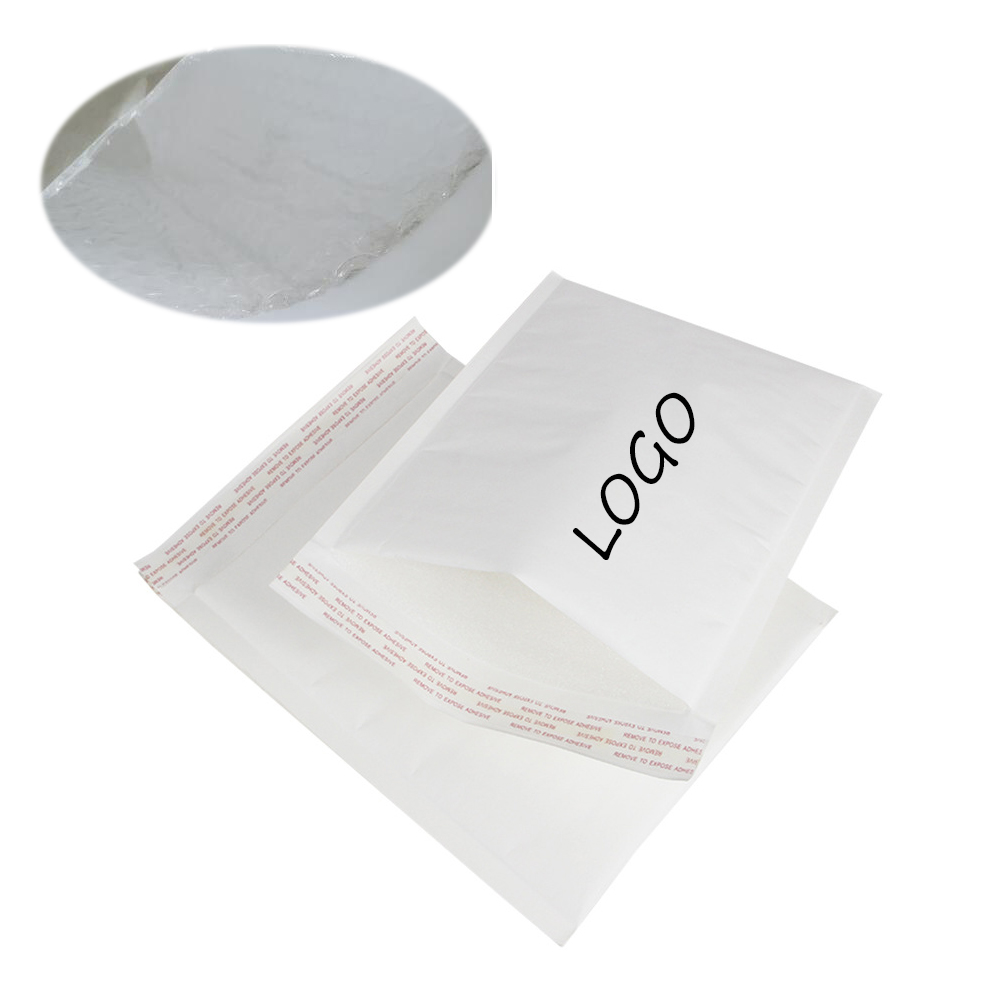 White Kraft Paper Bubble Envelope Bag Logo Printed White Kraft Paper Bubble Envelope Bag Logo Printed