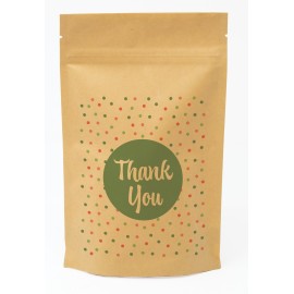 Polka Dots Predesigned Kraft Barrier Pouch 5" W x 8" H x 2.5" D with Logo