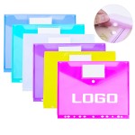 11 Holes Transparent Poly Document Envelope W/ Business Card Slot with Logo