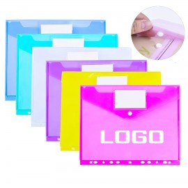 11 Holes Transparent Poly Document Envelope W/ Business Card Slot with Logo  11 Holes Transparent Poly Document Envelope W/ Business Card Slot with Logo
